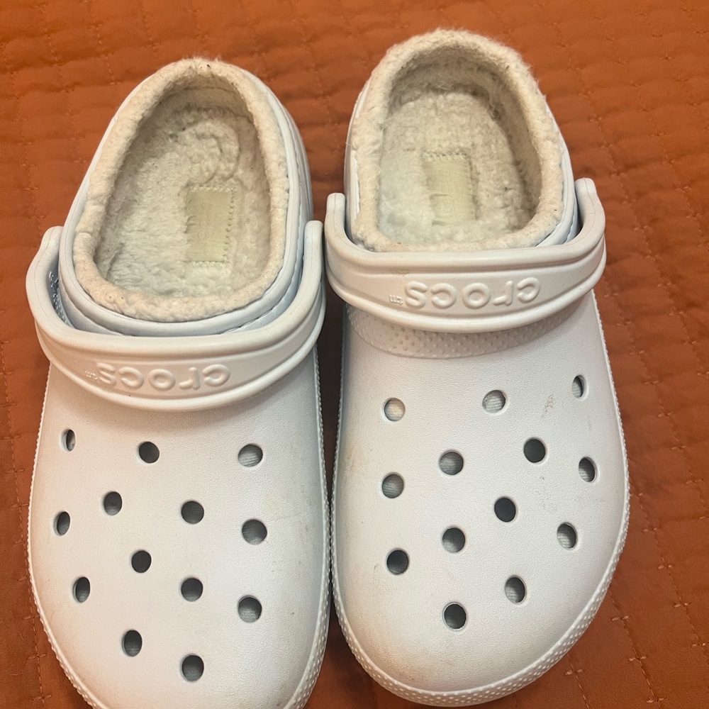 CROCS Light Blue Fleece-Lined